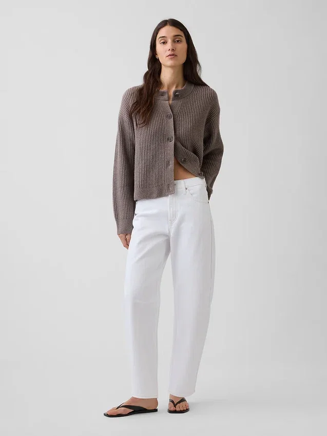 Cardigan oversize CashSoft a maglia shaker