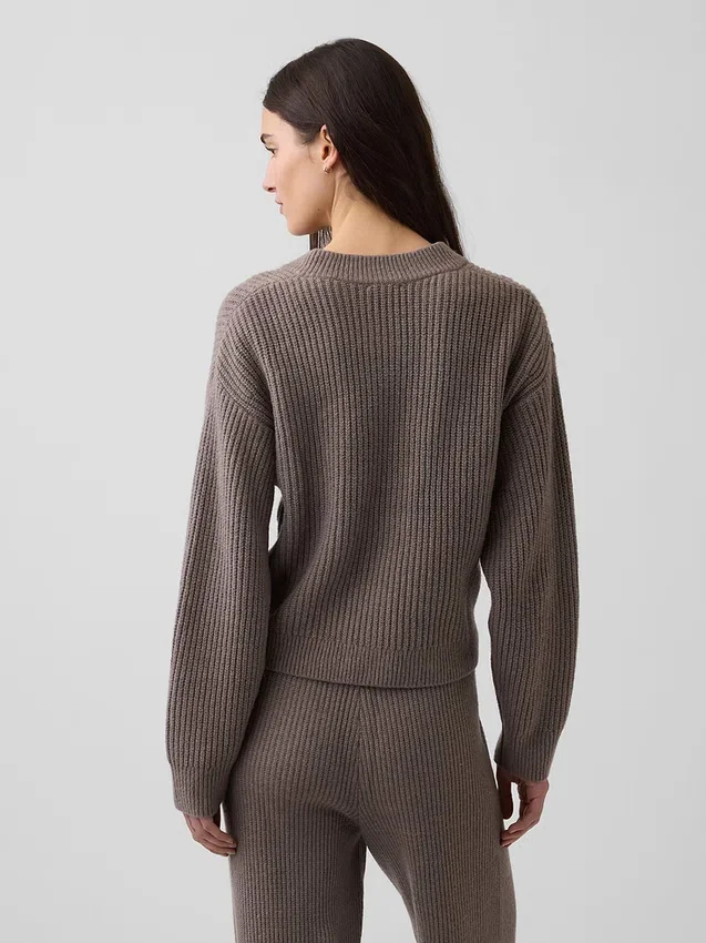 Cardigan oversize CashSoft a maglia shaker