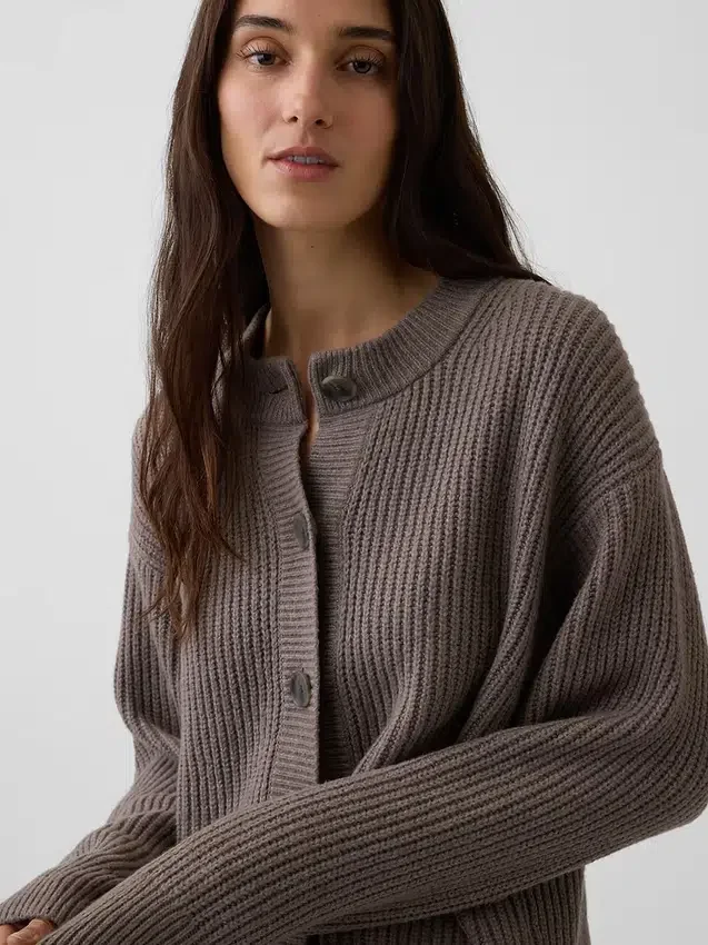 Cardigan oversize CashSoft a maglia shaker