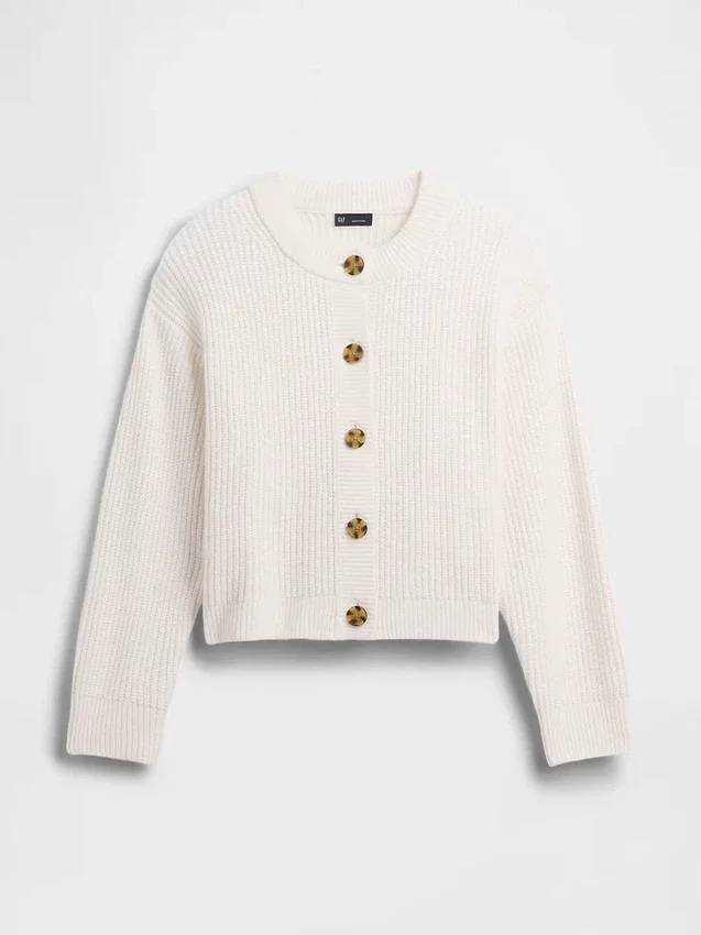 Cardigan oversize CashSoft a maglia shaker