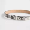 Cintura in pelle con stampa serpente