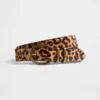 Cintura in pelle di vitello con stampa leopardata