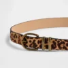 Cintura in pelle di vitello con stampa leopardata