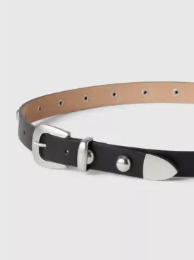 Cintura in pelle vegana con borchie