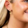 Ciondoli a forma di pesciolino d’oro con fori per orecchini Huggie