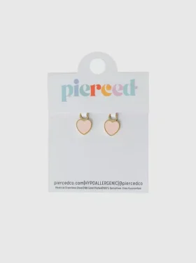 Ciondolo a forma di cuore color pesca di Pierced Co per orecchini Huggie