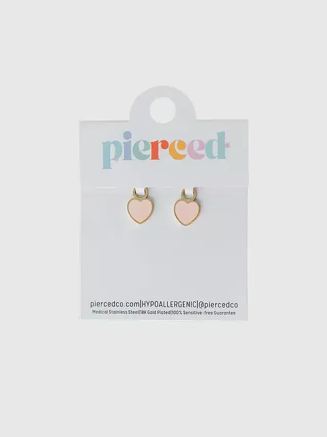 Ciondolo a forma di cuore color pesca di Pierced Co per orecchini Huggie