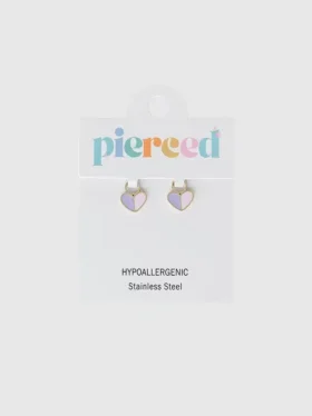 Ciondolo doppio a forma di cuore traforato per orecchini huggie
