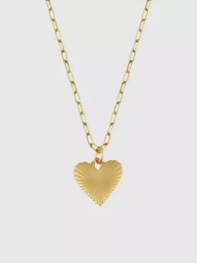 Collana Hart con piccolo cuore d’oro scanalato
