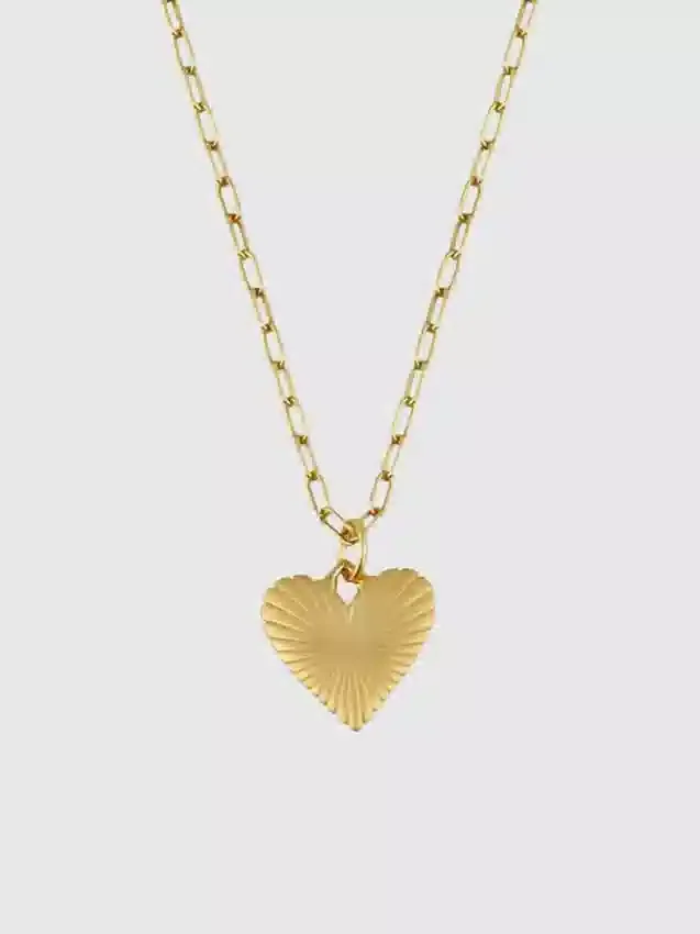 Collana Hart con piccolo cuore d’oro scanalato