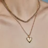 Collana Hart con piccolo cuore d’oro scanalato