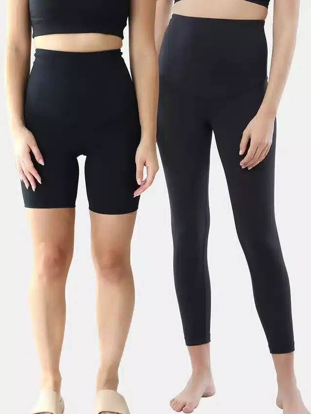 Confezione da due con leggings post-parto e pantaloncini da ciclismo Ingrid e Isabel
