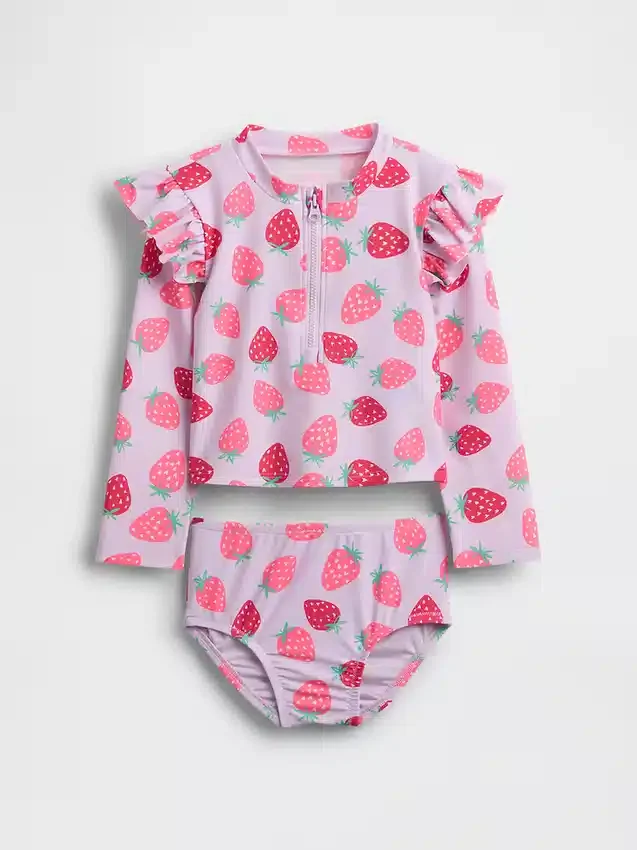 Costume da bagno a due pezzi con rash guard per neonato & bebè