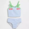 Costume da bagno a due pezzi in fantasia a quadretti ciliegia per neonato & bebè