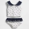 Costume da bagno a due pezzi in stile marinaro per neonato & bebè