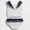 Costume da bagno a due pezzi in stile marinaro per neonato & bebè