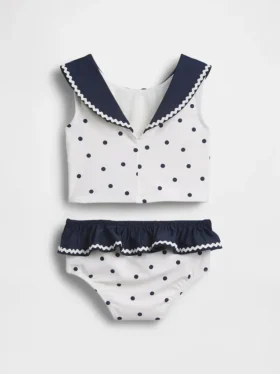 Costume da bagno a due pezzi in stile marinaro per neonato & bebè