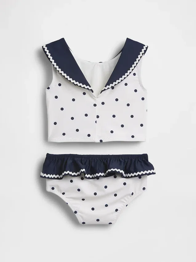 Costume da bagno a due pezzi in stile marinaro per neonato & bebè