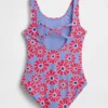 Costume da bagno tutina per bambini con spalline incrociate sulla schiena