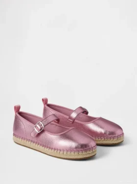 Espadrillas Mary Jane metallizzate per bambini