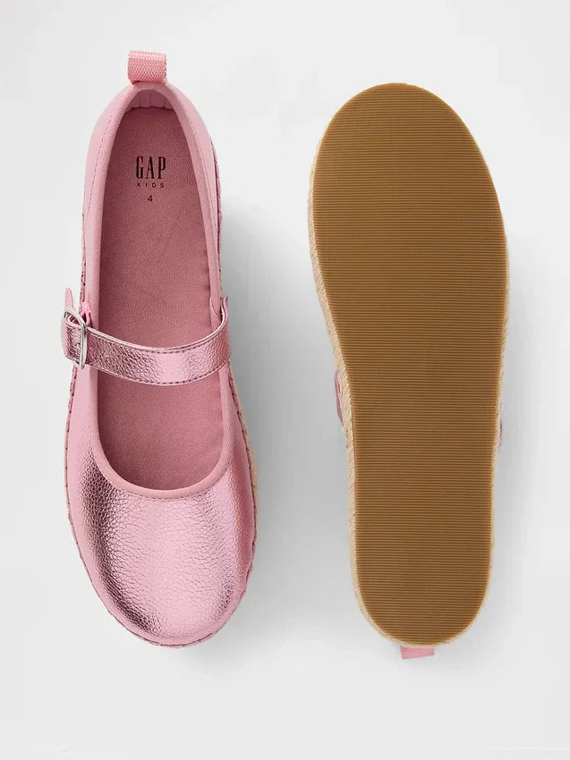 Espadrillas Mary Jane metallizzate per bambini