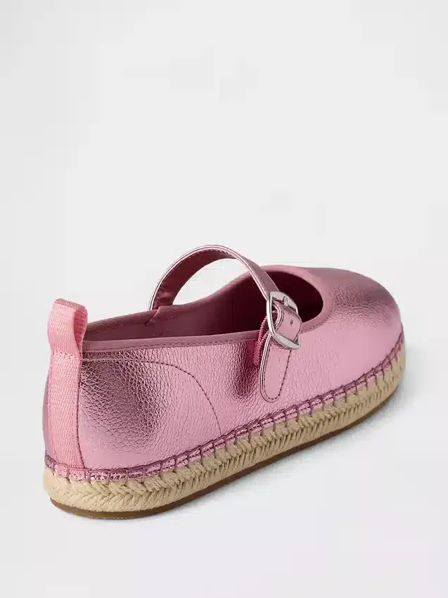 Espadrillas Mary Jane metallizzate per bambini