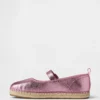 Espadrillas Mary Jane metallizzate per bambini