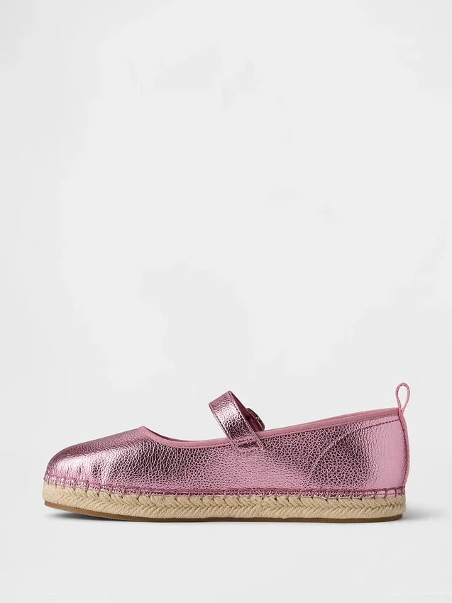 Espadrillas Mary Jane metallizzate per bambini