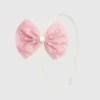 Fascia per capelli con grazioso fiocco in tulle e perline “Sweet Wink”