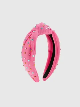 Fascia per capelli Sweet Wink con strass color lampone