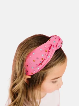Fascia per capelli Sweet Wink con strass color lampone
