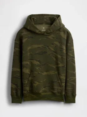 Felpa con cappuccio Camo dal taglio comodo per bambini