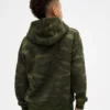 Felpa con cappuccio Camo dal taglio comodo per bambini