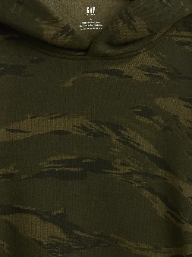 Felpa con cappuccio Camo dal taglio comodo per bambini