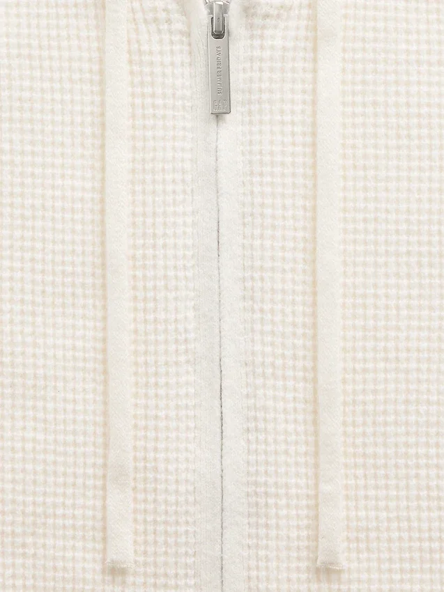 Felpa con cappuccio corta a trama waffle CashSoft GAP × Summer Fridays