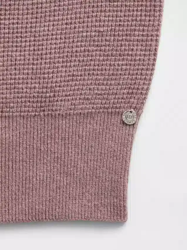 Felpa con cappuccio corta a trama waffle CashSoft GAP × Summer Fridays
