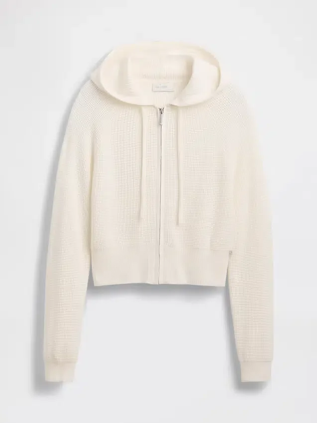Felpa con cappuccio corta a trama waffle CashSoft GAP × Summer Fridays