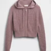 Felpa con cappuccio corta a trama waffle CashSoft GAP × Summer Fridays