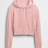 Felpa con cappuccio corta a trama waffle CashSoft GAP × Summer Fridays