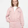 Felpa con cappuccio corta da bambino in Vintagesoft con zip