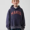 Felpa con cappuccio da bambino Super Mario Vintagesoft dal taglio morbido