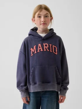 Felpa con cappuccio da bambino Super Mario Vintagesoft dal taglio morbido