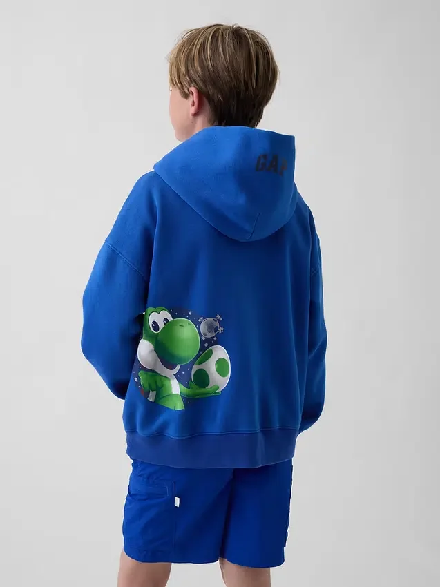 Felpa con cappuccio da bambino Super Mario Vintagesoft dal taglio morbido