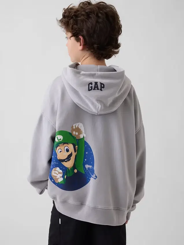 Felpa con cappuccio da bambino Super Mario Vintagesoft dal taglio morbido