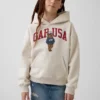 Felpa con cappuccio da bambino Vintagesoft dal taglio ampio con logo Brannan Bear