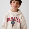 Felpa con cappuccio da bambino Vintagesoft dal taglio ampio con logo Brannan Bear