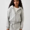 Felpa con cappuccio da bambino Vintagesoft dalla vestibilità comoda con bordi in pizzo e zip