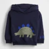 Felpa con cappuccio e tasca a forma di dinosauro Vintagesoft per Neonato & Bebè