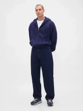 Felpa con cappuccio e zip in felpa francese extra pesante per adulti