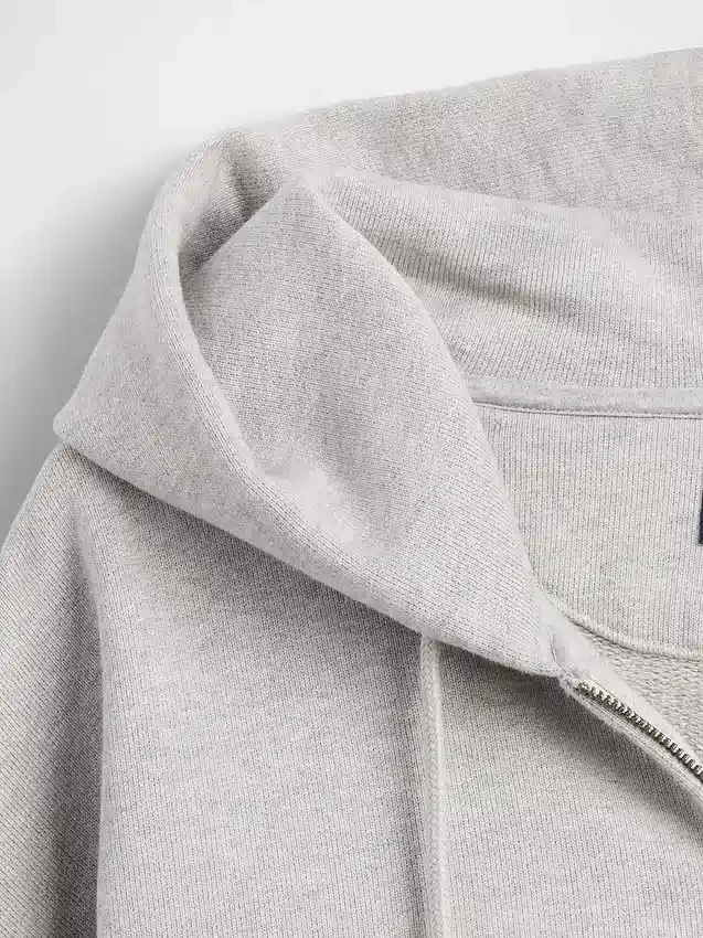 Felpa con cappuccio e zip in felpa francese extra pesante per adulti